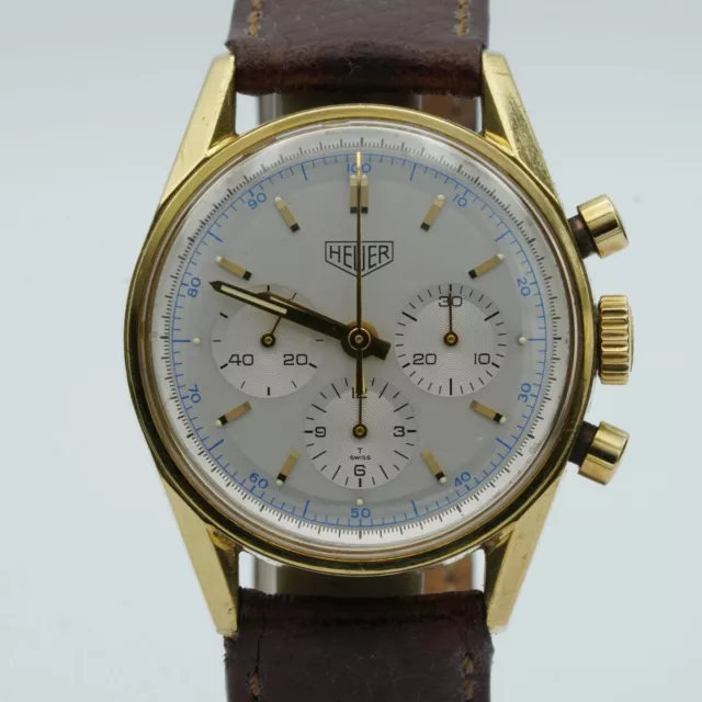 Heuer Carrera Herren Uhr Automatik Chrono 35Mm Cs3140 18K 750 Gold Klassiker