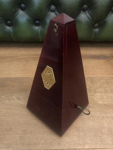 Tested Works Antique Maelzel Metronome Dark Mahogony Wood + Bell See Video Ak24