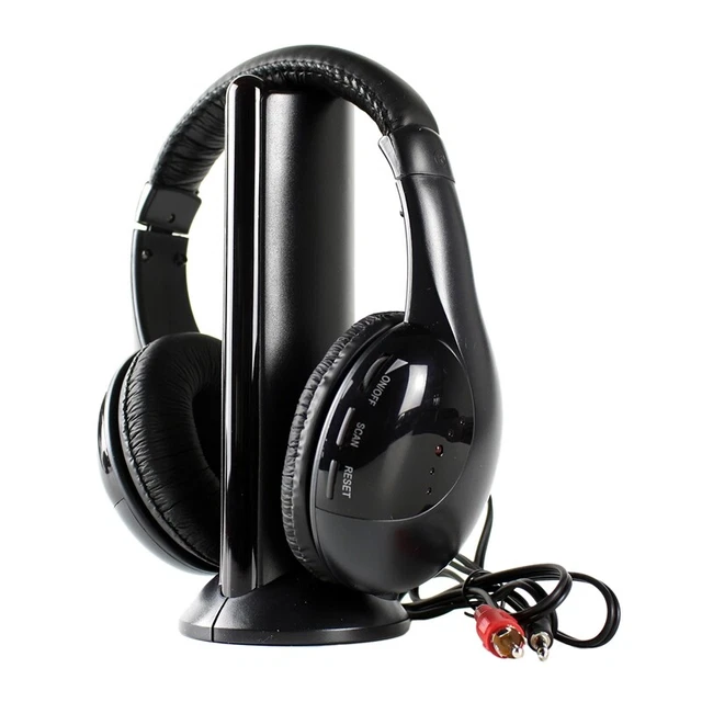 3X(Head Radio Wireless Headset with Transmitter Base 5 in 1   Computer Wirelesh