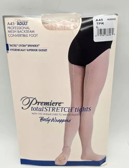 Premiere Adult Total Stretch Tights A45 Pro Backseam Mesh Convertible Foot Large