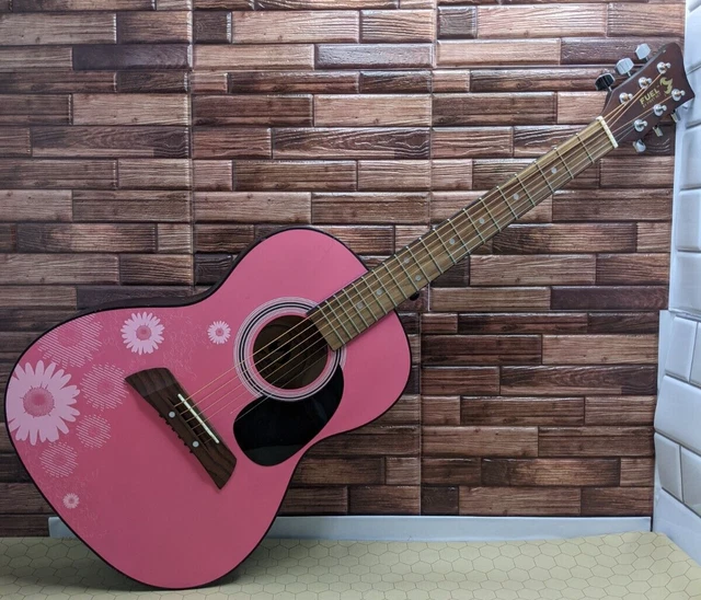 6-String Acoustic Guitar Fuel by First Act Pink Sunflower Daisy EL3036 06/19/09