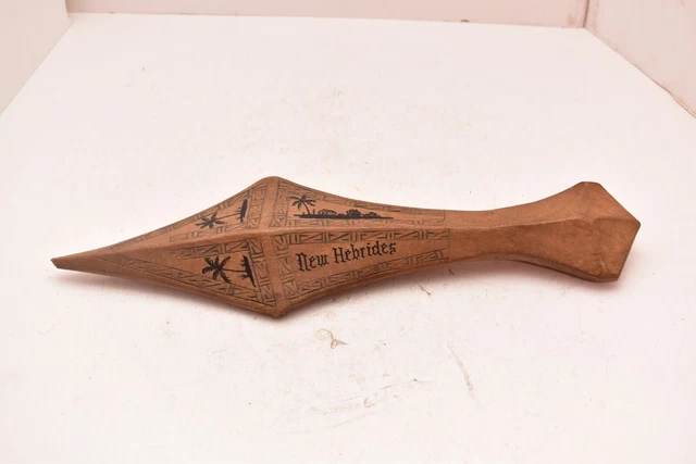 VTG PACIFIC Island WAR CLUB POLYNESIAN New Hebrides CARVED Vanuatu Melanesia 15"