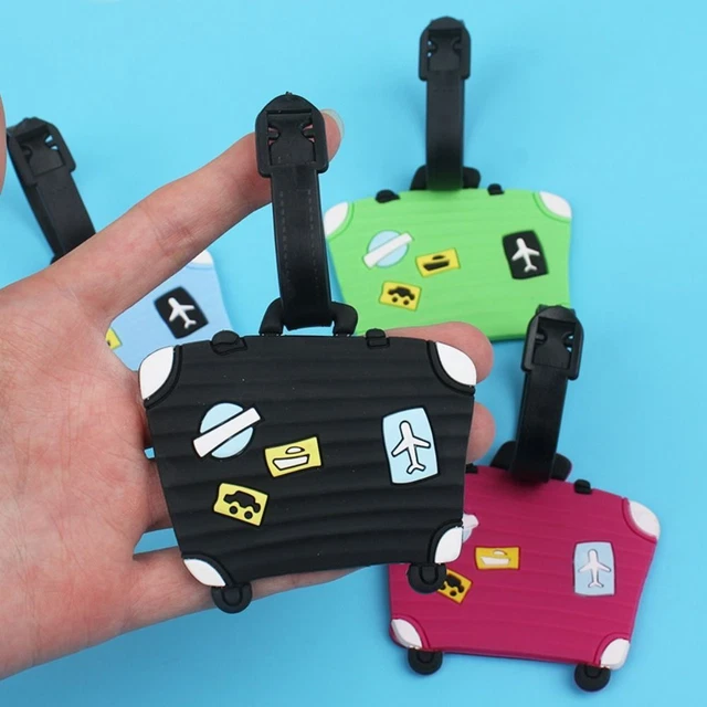 Set 2 Targhette Bagaglio In Similpelle - Portatesserino Per Valigie, Oro Rosa, 11x7cm - Foto 5