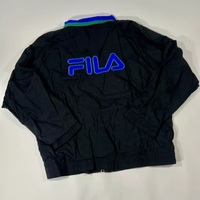 Vintage 90s FILA Men's Large Windbreaker Track Jacket Colorblock Retro Full Zip