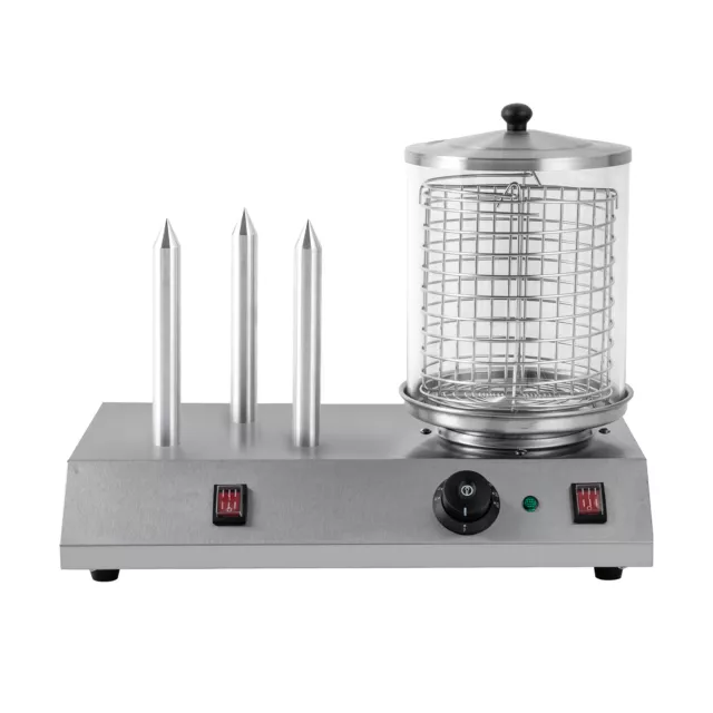 Stainless Steel Hotdog Steamer Machine Bun Warmer Commercial 850W Dog Cooker USA 3