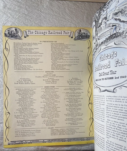 Vintage 1949 2nd Annual Chicago Railroad Fair Guide Book Program - Map 2