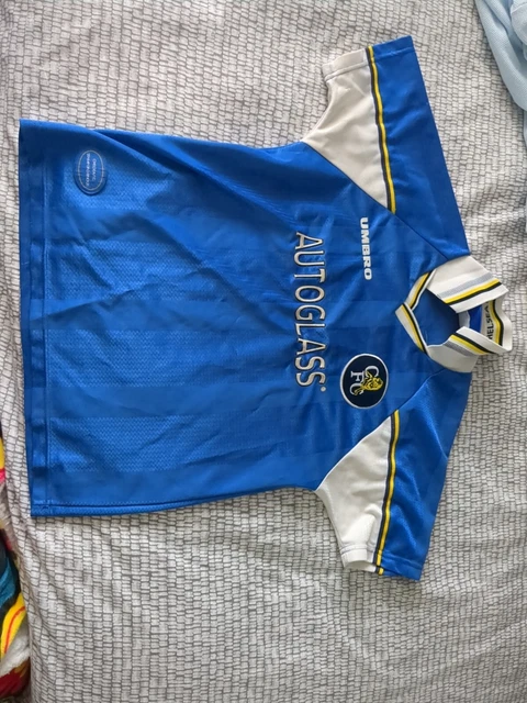 Maillot Vintage Chelsea FC Umbro Années 90/00 – Home Autoglass, Taille XXL, Bleu