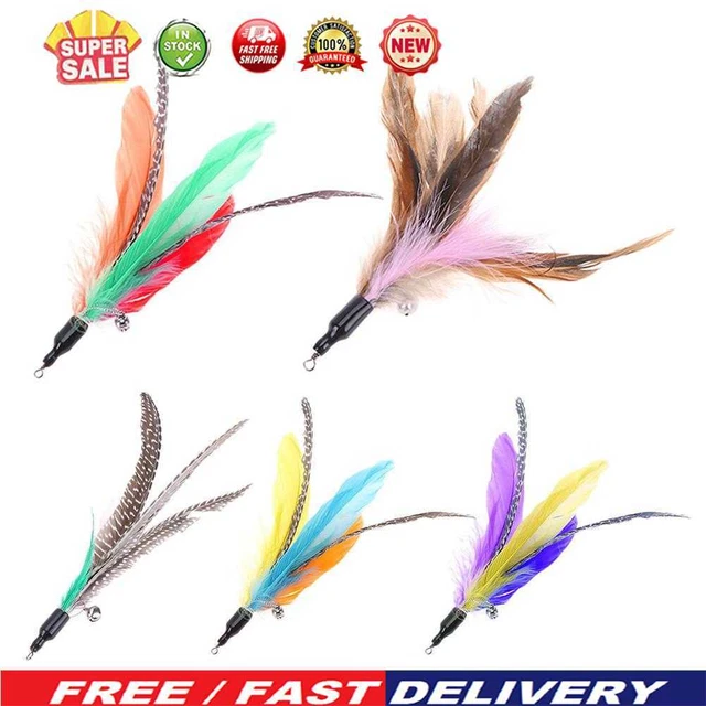 5 piezas varita de gato colorida de pluma gato varita de juego exquisitos suministros creativos para mascotas gatos