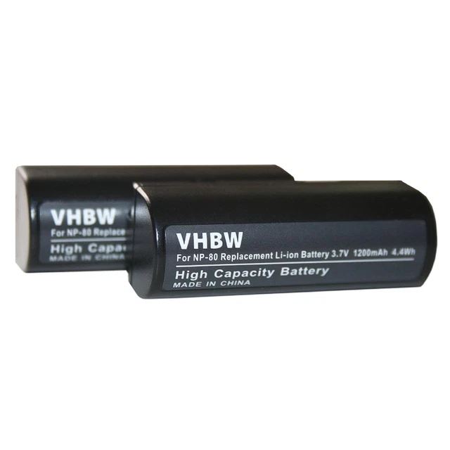 Vhbw 3 Batterie Compatibili Fujifilm NP-80: Li-Ion 1200mAh Per FinePix 6900 Zoom, MX-1900 E Più