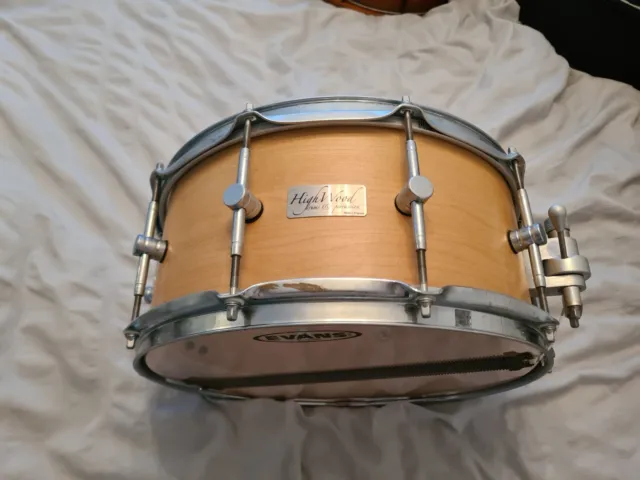 Highwood Steam Bent Solid Maple Shell 14" x 6.5" Snare Drum Made In Yorkshire