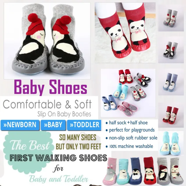 Newborn Baby Shoes Infant Toddler Girl Boy Anti-Slip Warm Slippers Sock Shoes