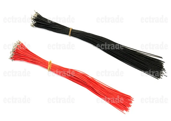 JST PH 2.0mm male crimped terminals pin 30cm 24AWG Red Black color wire x 100