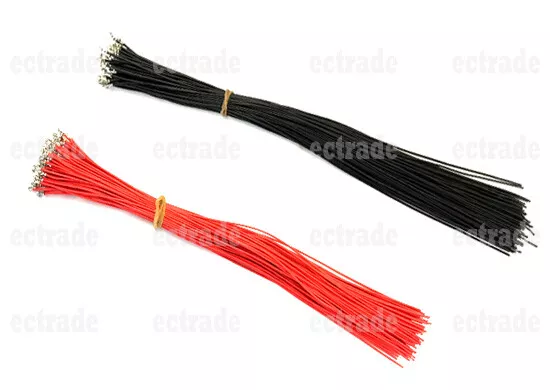 PH 2.0mm JST Crimped Terminals Male Pin 30cm 24AWG Red Black color wire x 100