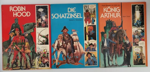 * Classicomics 1 2 3 HARDCOVER * Robin Hood * Schatzinsel * König Arthur (S&S)