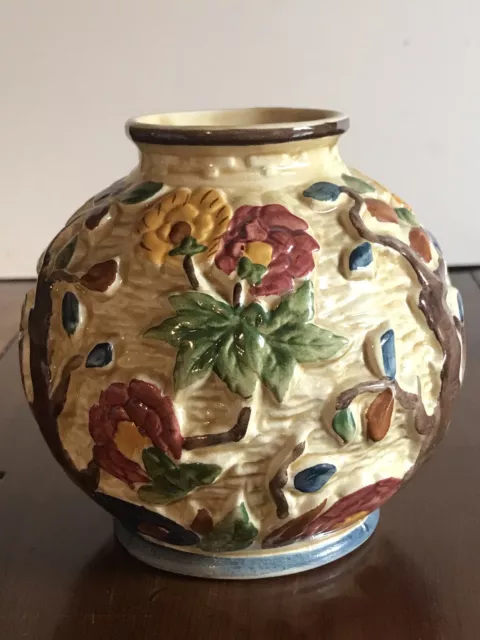 Vintage 1960's H J Wood Indian Tree Hand painted Small Vase Staffordshire. 3