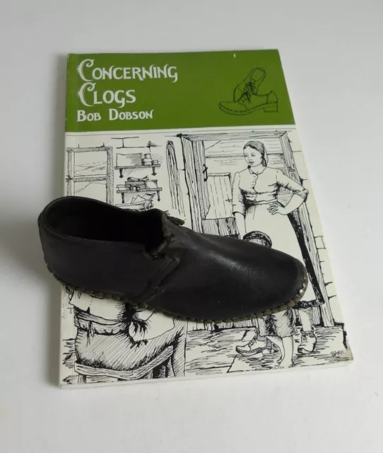 Small Antique Baby Clog, Wooden Sole, Leather Upper + Book about Clogs