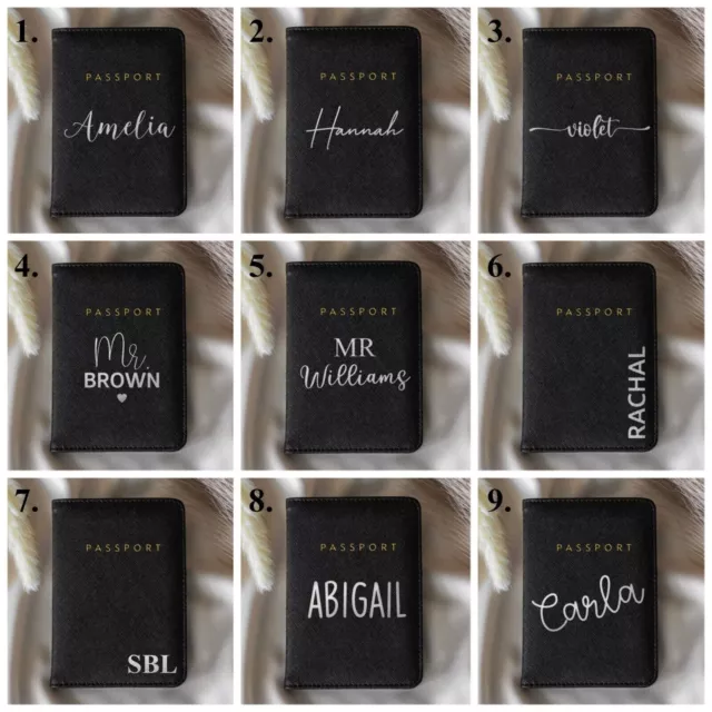 Personalised Mr & Mrs Bride and Groom Gift Passport Covers Holder Set Bridal USA 3