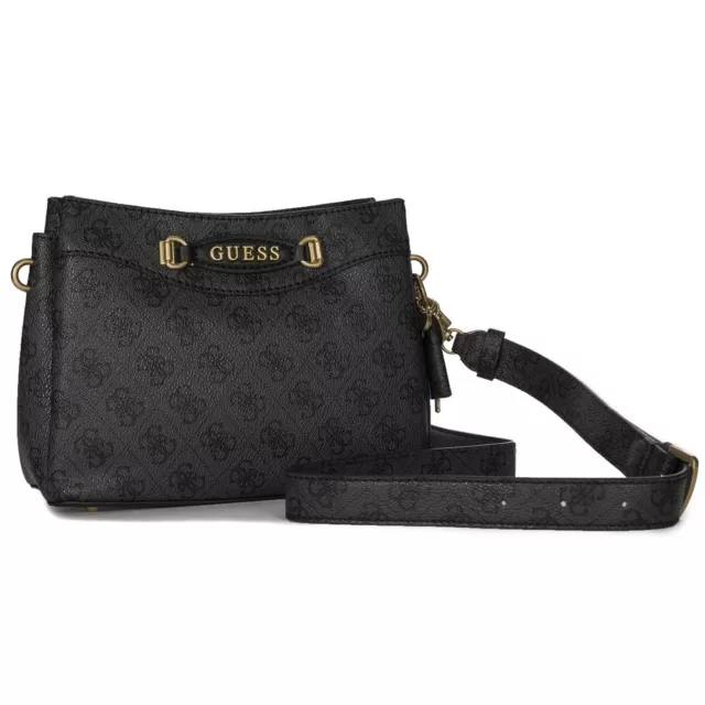 Handtaschen Casual-taschen Damen Guess Emera Logo Mini Coal BA931612 Schwarz