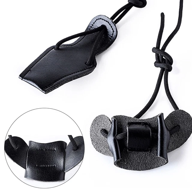 Doigté De Tir à L'arc Noir - Polyester Réglable Pour Main Droite/gauche - Neuf