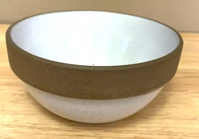 1 Coupe Soup Cereal Bowl 322 Heath Pottery Opaque White Brown Rim USA