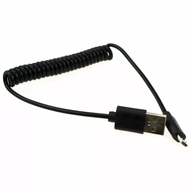 En Espiral Protegido USB 2.0 a A Micro B Datos Y Cable de Carga Negro 0.6m