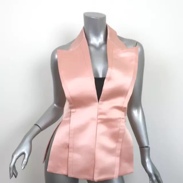 Fendi Halter Vest Top Pink Silk Satin Size 36