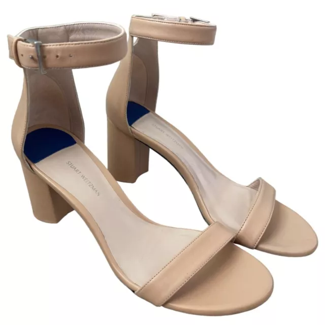 Stuart Weitzman 75  Less Nudist Ankle Strap Sandals Tan $395 7M Worn Once!