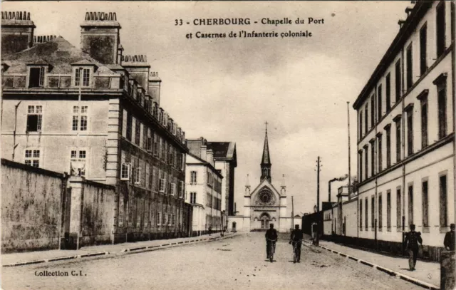 CPA MILITAIRE Cherbourg-Chapelle du Port et Casernes de l'Infanterie (317533)