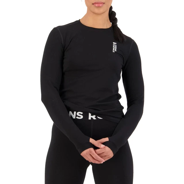Mons Royale Cascade Merino Flex 200 Long Sleeve Womens Base Layer Top - Black