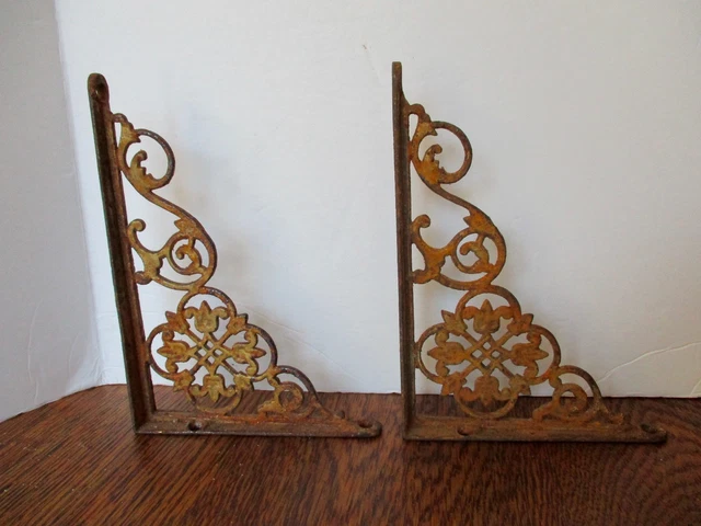 Architectural Garden 5" x 7" Victorian Scroll Ornate Cast Iron Shelf Brackets