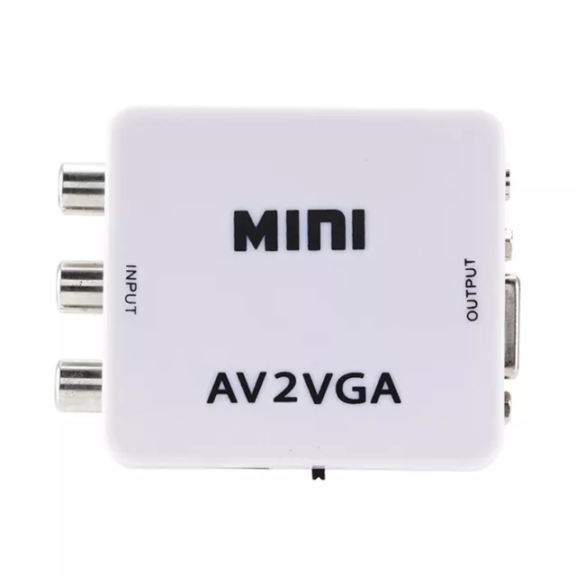 Adaptador de video AV RCA a VGA HD 1080P TV Convertidor S0 SN❤