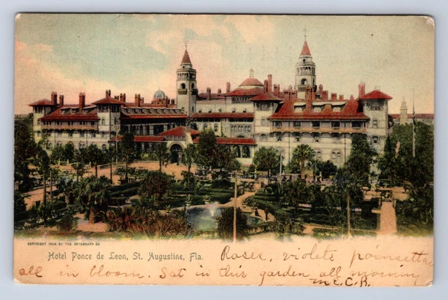 Vintage Hotel Ponce De Leon St Augustine Florida Hotel Postcard Ft