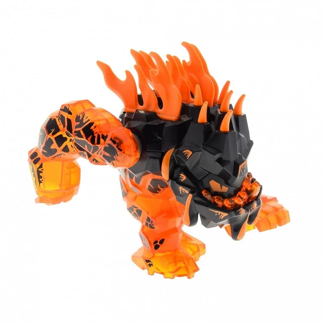 1x Lego Figurine Puissance Mineurs Rock Pierre Monster Eruptorr Orange Lave 8191