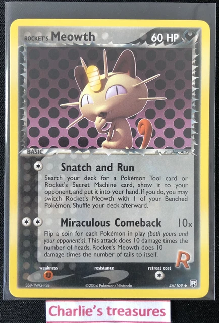 Carte Pokemon - Meowth - 46/109 - Team Rocket Returns - NM+ / NEUF