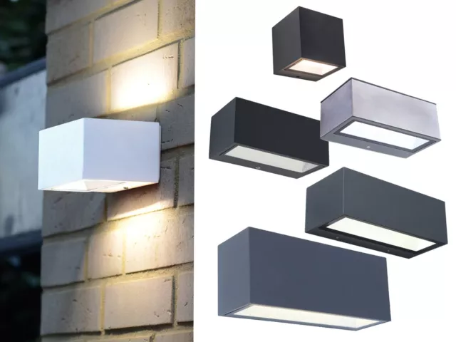LED Außenbeleuchtung, Up & Down ALU Wandstrahler im Clean Cut Design, groß/klein