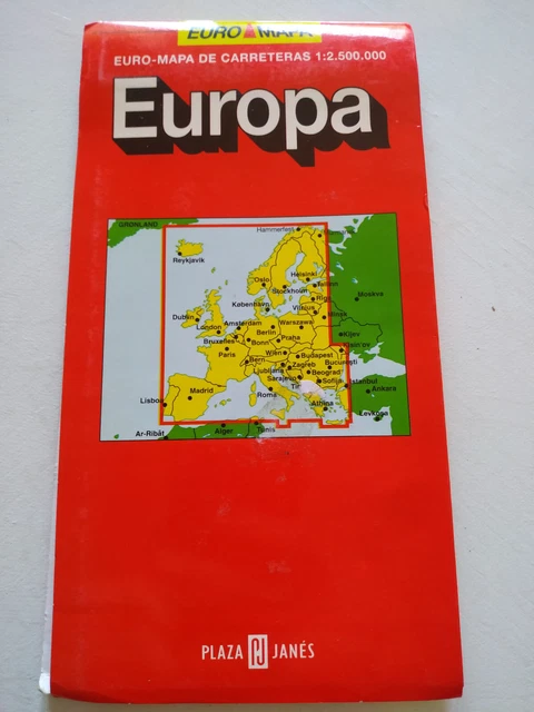 MAPA DE EUROPA Carreteras Desplegable Español EuroMapa Plaza & Janes 1: ...