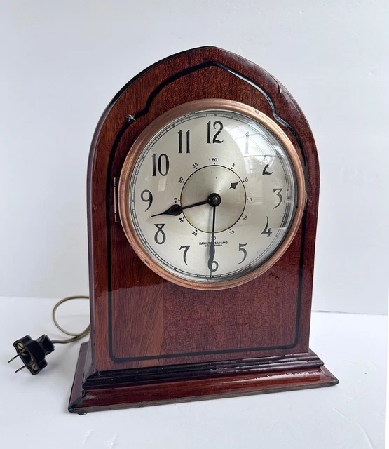 VINTAGE 1931 HAMILTON Sangamo Synchronous Motor Wooden Electric Clock S
