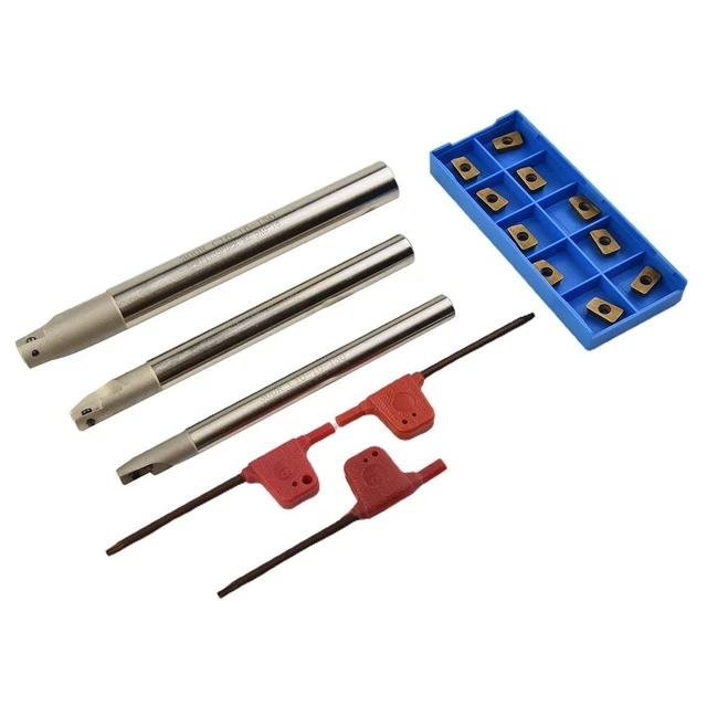 Set 3 Frese Quadre In Carburo Con Inserti APMT1135 - Supporti Indexabili 10/12/16mm Per Tornio