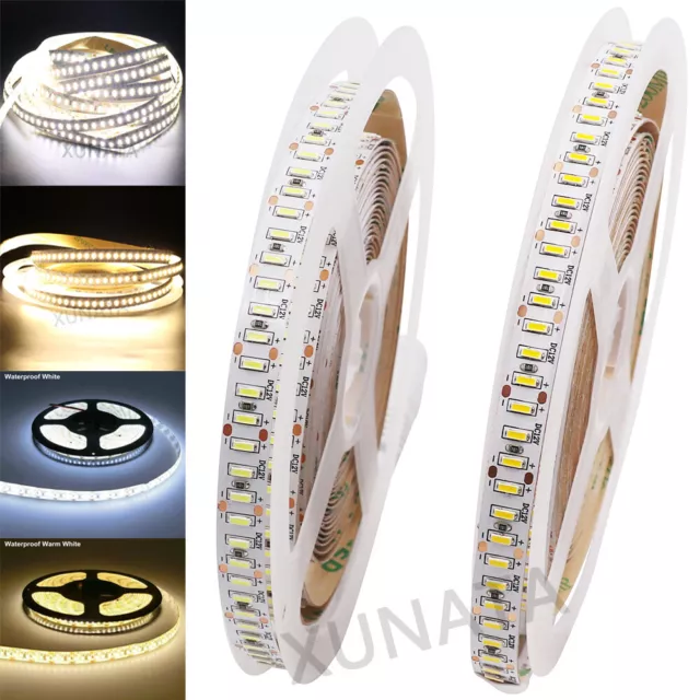 5m 12V LED Strip Light Lamp Warm White Flexible Tape Wire Kitchen Lamp SMD 3014