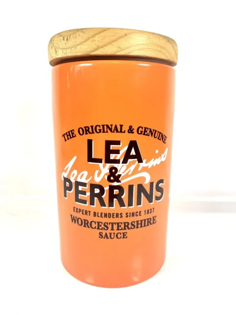 Lea & Perrins Worcestershire barattolo di conservazione in ceramica arancione novità retrò