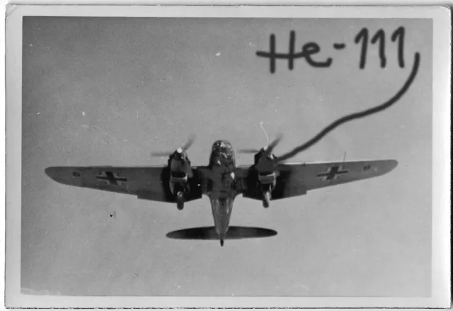 ORIG. PHOTO, LUFTWAFFE aircraft, Heinkel He-111 bomber airfield plane ...