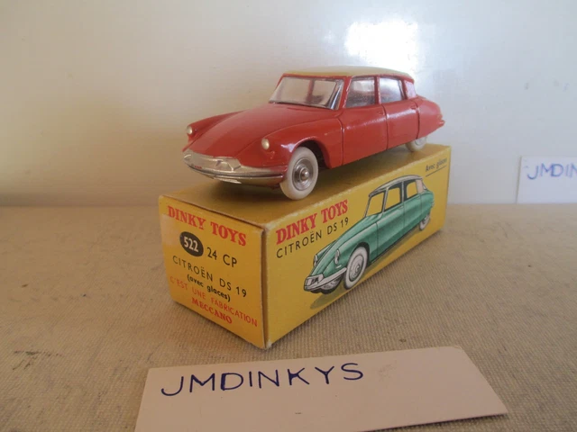 Boîte Carton Dinky Toys Pour Citroën DS19 - Repro Fidèle En Carton Dur - Occasion, état Correct