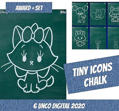 Topps Disney Collect unco Marie Award Set 1+5 tiny icons chalk s/1 2020 Digital