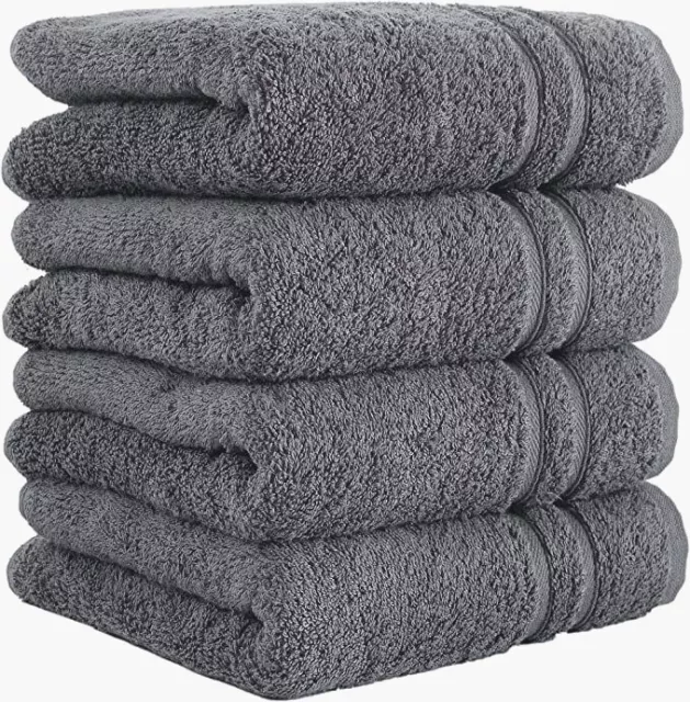4X Grey Jumbo Bath Sheets Large Bath Towels 100% Egyptian Cotton Quality 500 GSM
