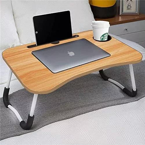 Folding Laptop Table Stand Portable Lap Desk Notebook Breakfast Sofa Bed Tray UK