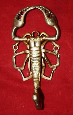 Scorpion Figure Hook Brass Handmade Victorian Design Clothes Towel Wash Room Dec