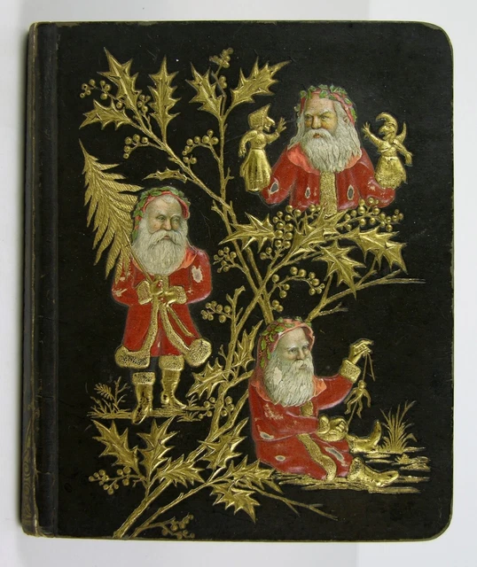 1876 Victorian Trade Card Album Embossed Santa Claus Cover And Rare Trade Cards 1876 Victorian Trade Card Album Embossed Santa Claus Cover And Rare Trade Cards