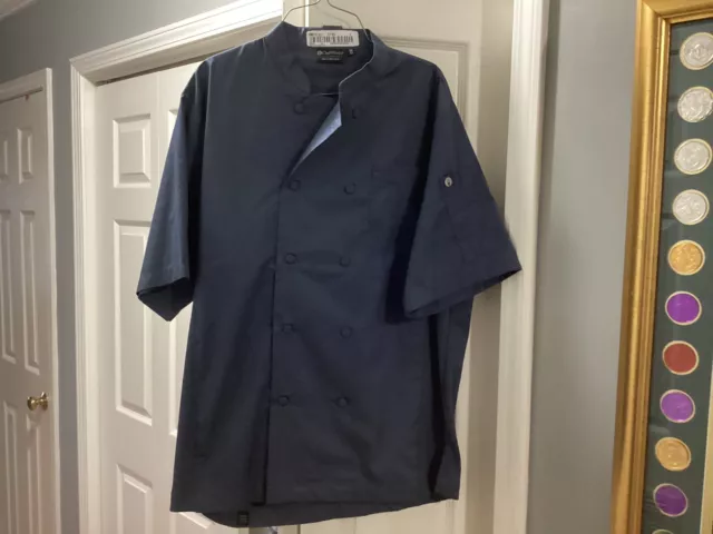 Chef Works Women’s Short Sleeve Chef Coat Jacket Charcoal Gray Sz.M / NWOT