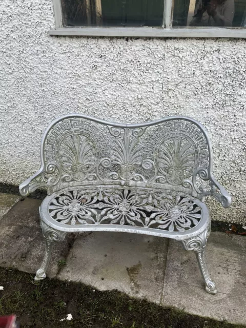 2 seater metal garden bench