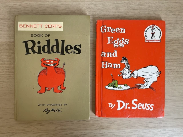 DR SEUSS GREEN Eggs and Ham Beginner Books, Bennet Cerf Riddles, McKie ...